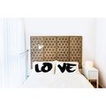 One Bella Casa One Bella Casa 73170CSE Love Painted Pillowcase; Black - Set of 2 73170CSE